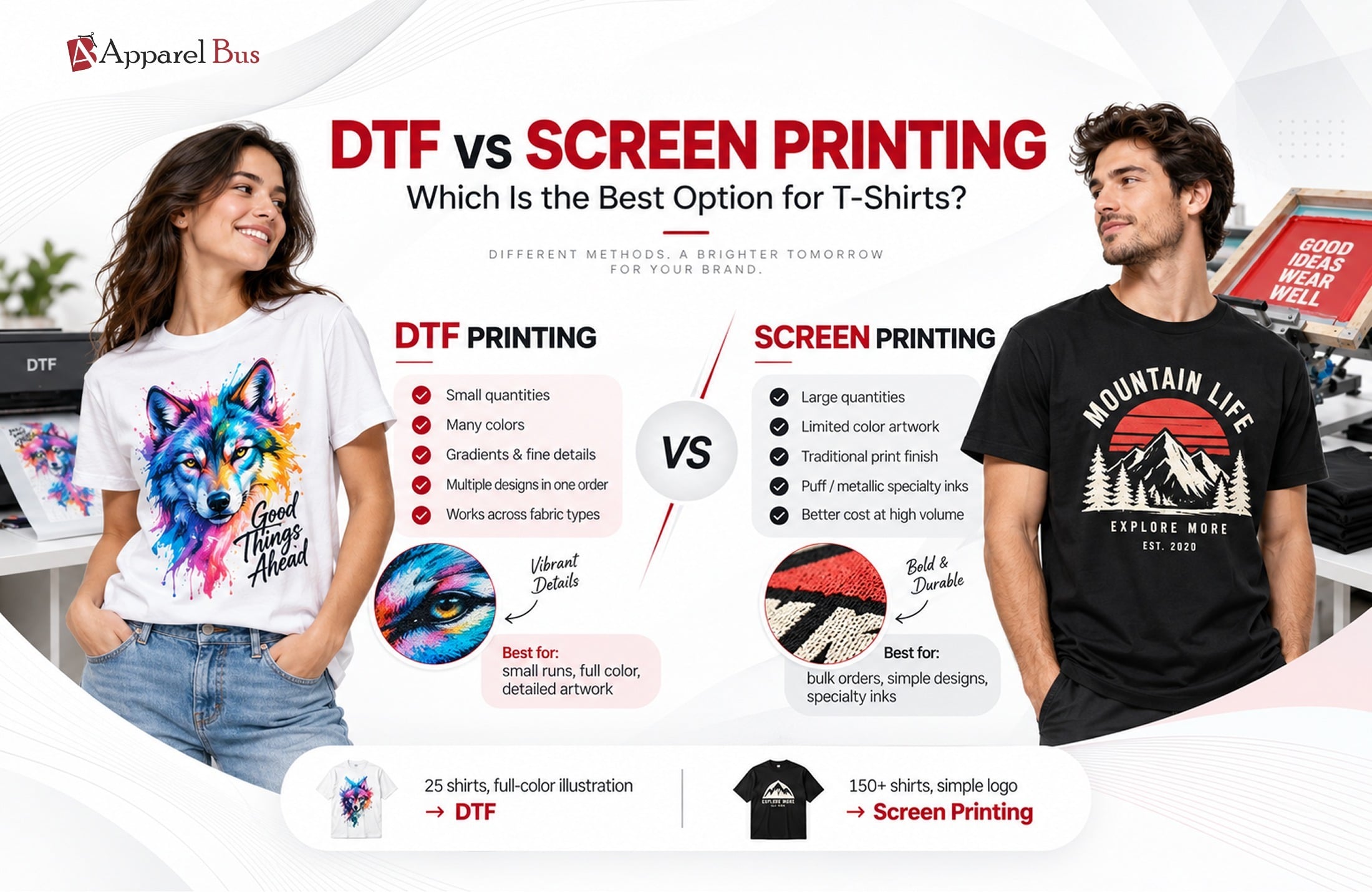 DTF vs screen printing for T-shirts explained