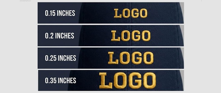 embroidery logo sizes