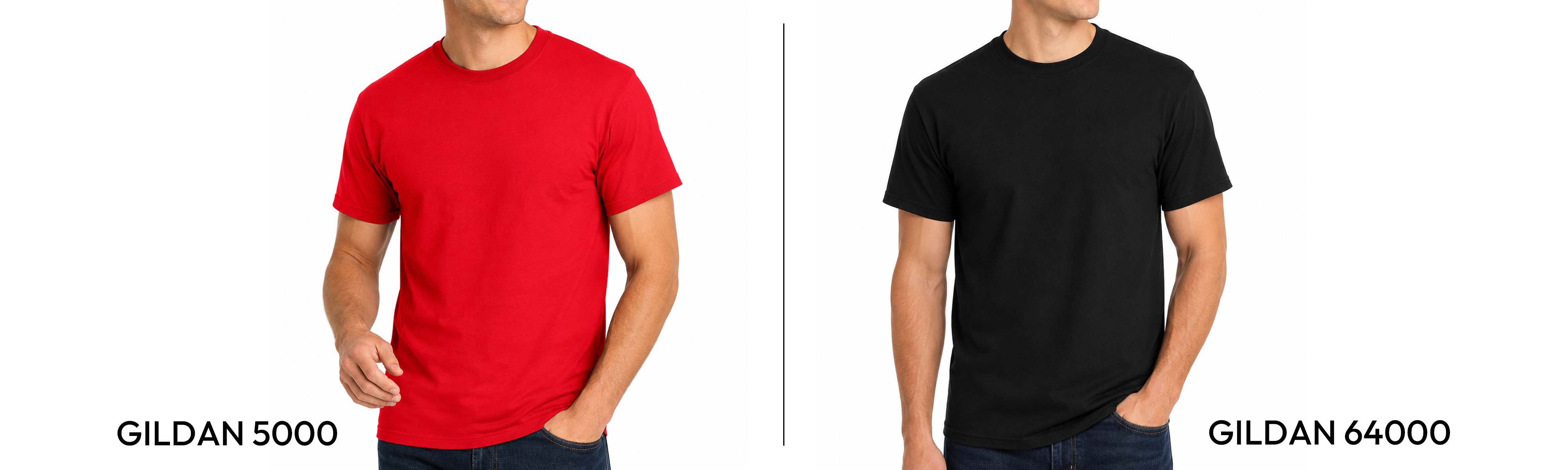gildan 5000 vs 64000 fit and style comparison