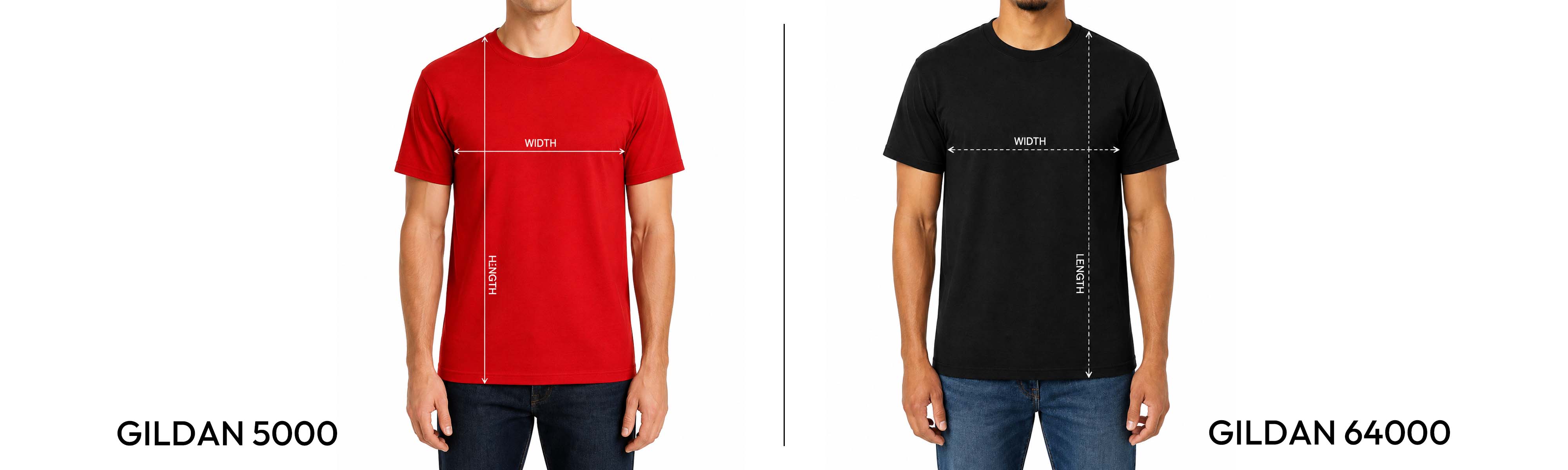 gildan 5000 vs 64000 sizing