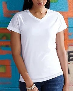1507 Sublivie Womens V-Neck Polyester Sublimation Tee