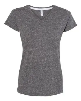 3591 LAT Womens Harborside Mélange V-Neck T-Shirt