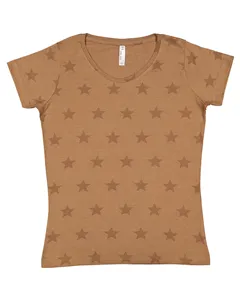 3629 Code Five Womens Star Print Scoop Neck Tee