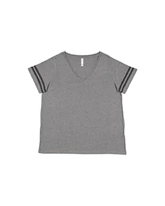 3837 LAT Ladies Curvy Football T-Shirt