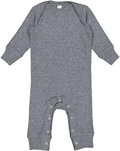 4412 Rabbit Skins Infant Long Legged Baby Rib Bodysuit