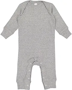 4412 Rabbit Skins Infant Long Legged Baby Rib Bodysuit