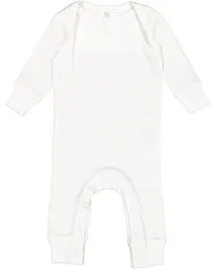 4412 Rabbit Skins Infant Long Legged Baby Rib Bodysuit