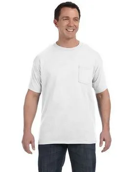 5590 Hanes - Authentic 100% Cotton T-Shirt with Pocket.