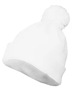 6816 Augusta Drop Ship Two Layer Acrylic Knit Pom Beanie