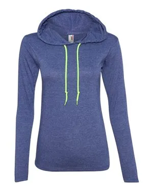 887L Anvil Women’s Lightweight Hooded Long Sleeve T-Shirt