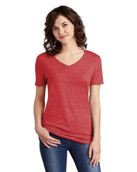 88WV Jerzees Ladies Snow Heather Jersey V-Neck T-Shirt