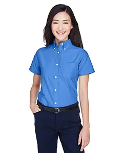 8973 UltraClub Ladies Classic Wrinkle-Resistant Short-Sleeve Oxford