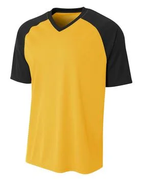 N3373 A4 Adult Polyester V-Neck Strike Jersey with Contrast Sleeve N3373 A4 Adult Polyester V-Neck Strike Jersey with Contrast Sleeve