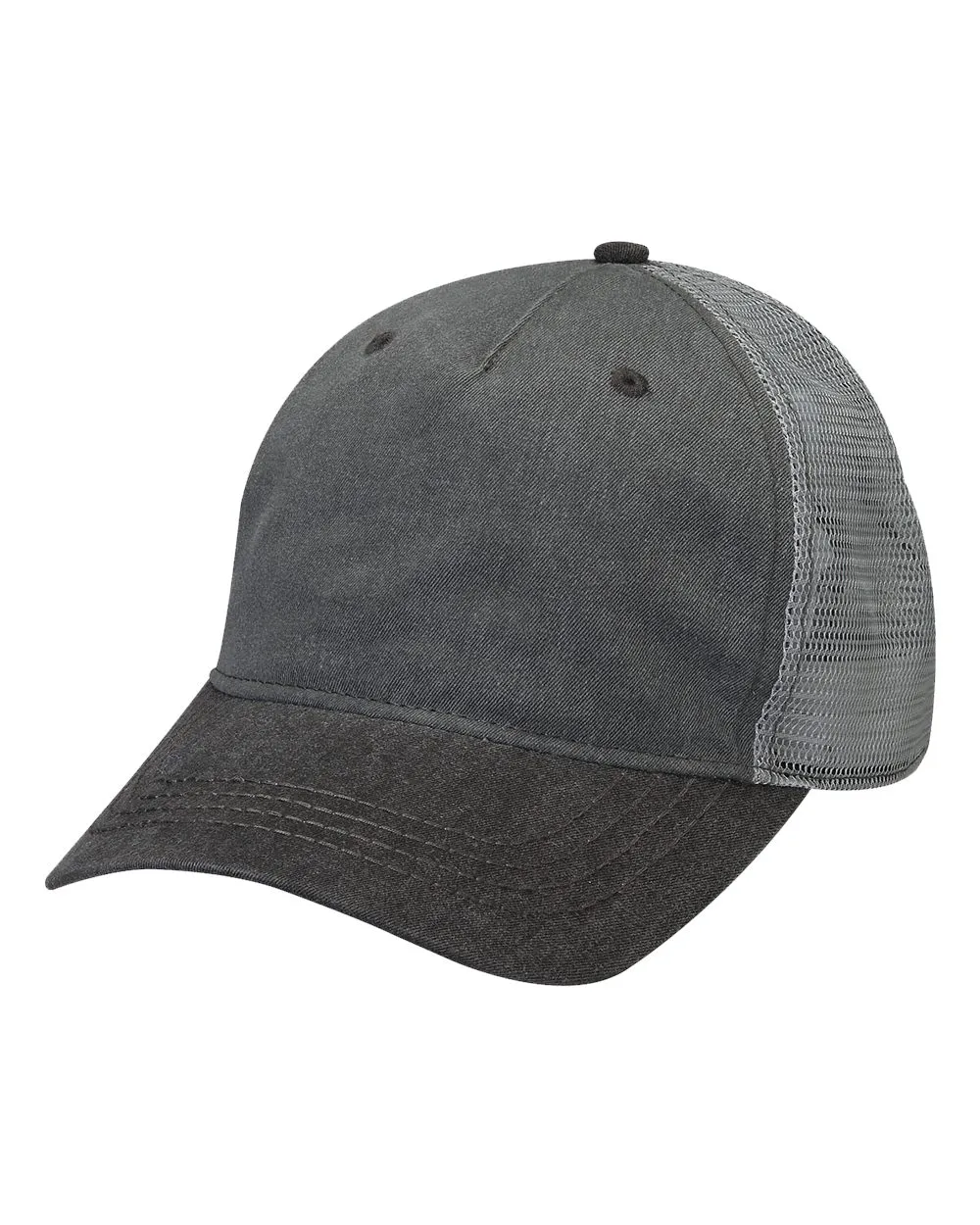 EN102 Adams Pigment-Dyed Twill & Mesh 5 Panel Trucker Cap EN102 Adams Pigment-Dyed Twill & Mesh 5 Panel Trucker Cap