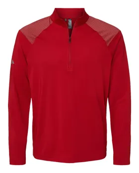 A520 adidas Golf Shoulder Stripe Quarter-Zip Pullover