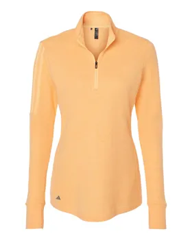 A555 adidas Golf Womens 3-Stripes Quarter-Zip Sweater