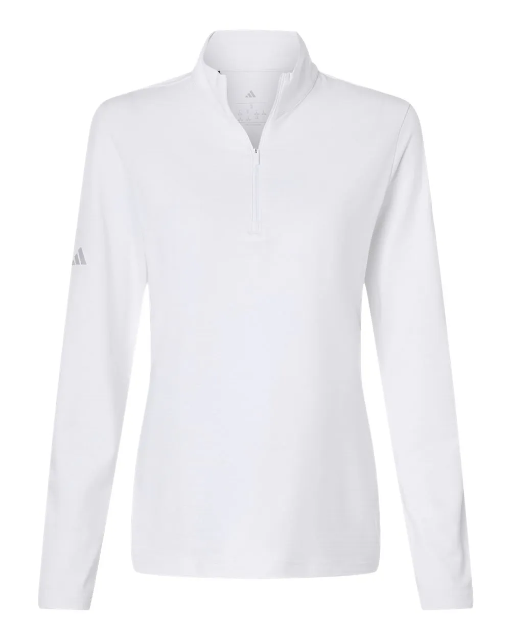 A709 adidas Golf Womens Textured Stripe Quarter-Zip Pullover