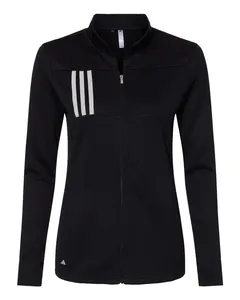 A483 adidas Golf Womens 3-Stripes Double Knit Full-Zip