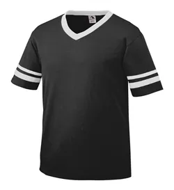361 Augusta Sportswear Youth V-Neck Jersey with Striped Sleeves