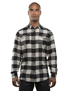 B8210 Burnside Mens Plaid Flannel Shirt