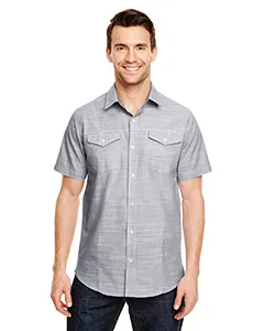 B9247 Burnside Mens Textured Woven Shirt