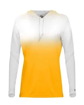 4208 Badger Womens Ombre Long Sleeve Hooded T-Shirt
