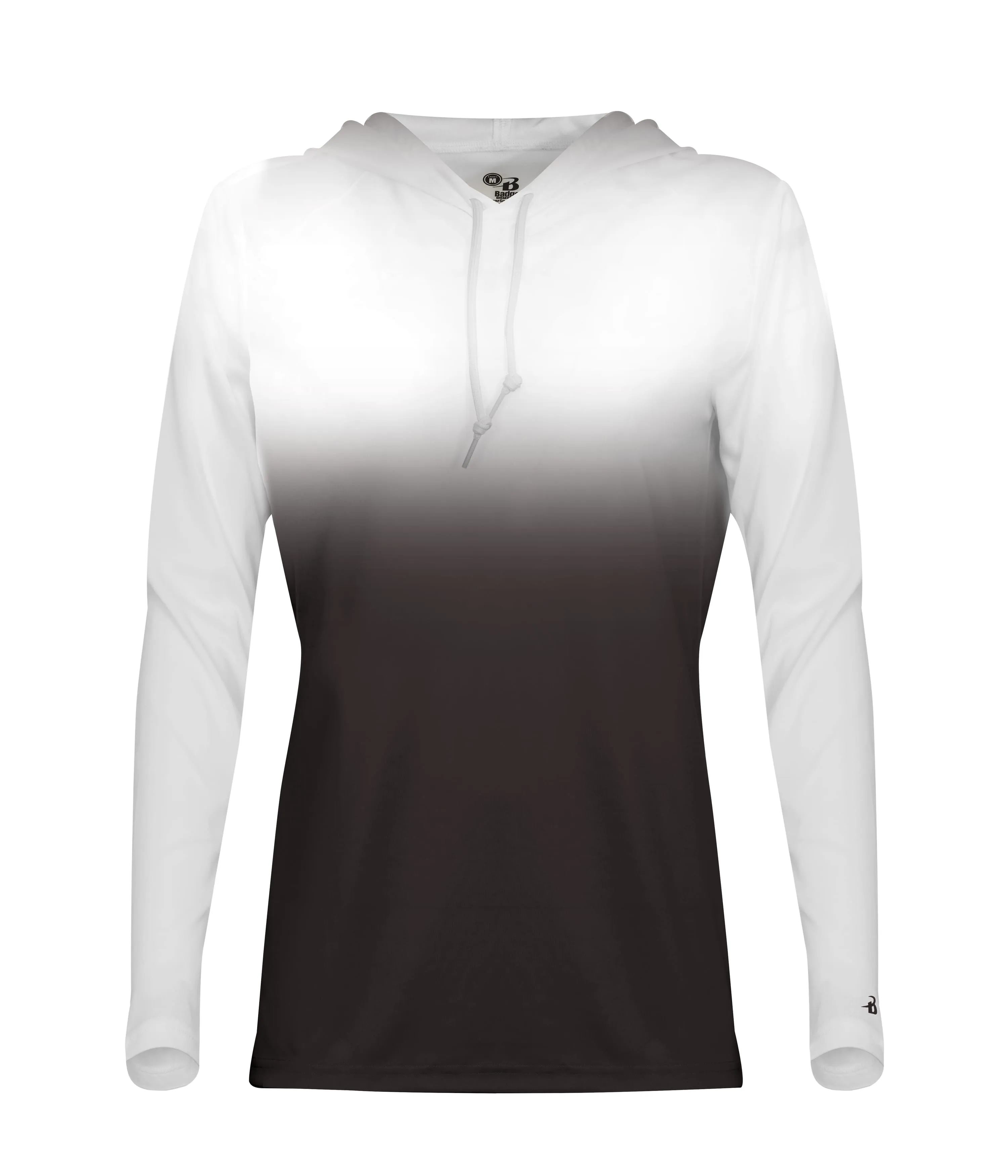 420800 BADGER OMBRE WOMENS HOOD TEE