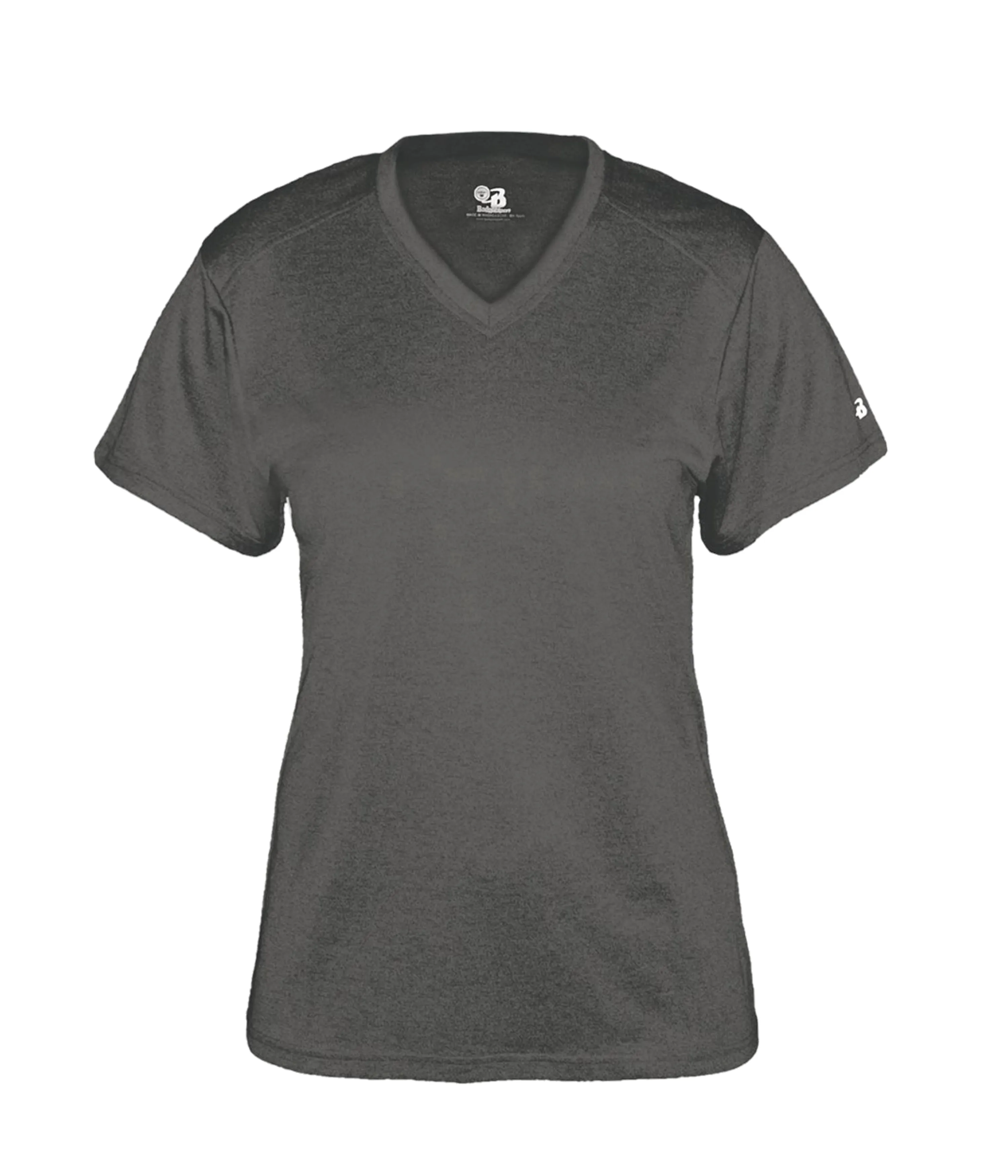 436200 BADGER PRO HEATHER LADIES V-NECK TEE