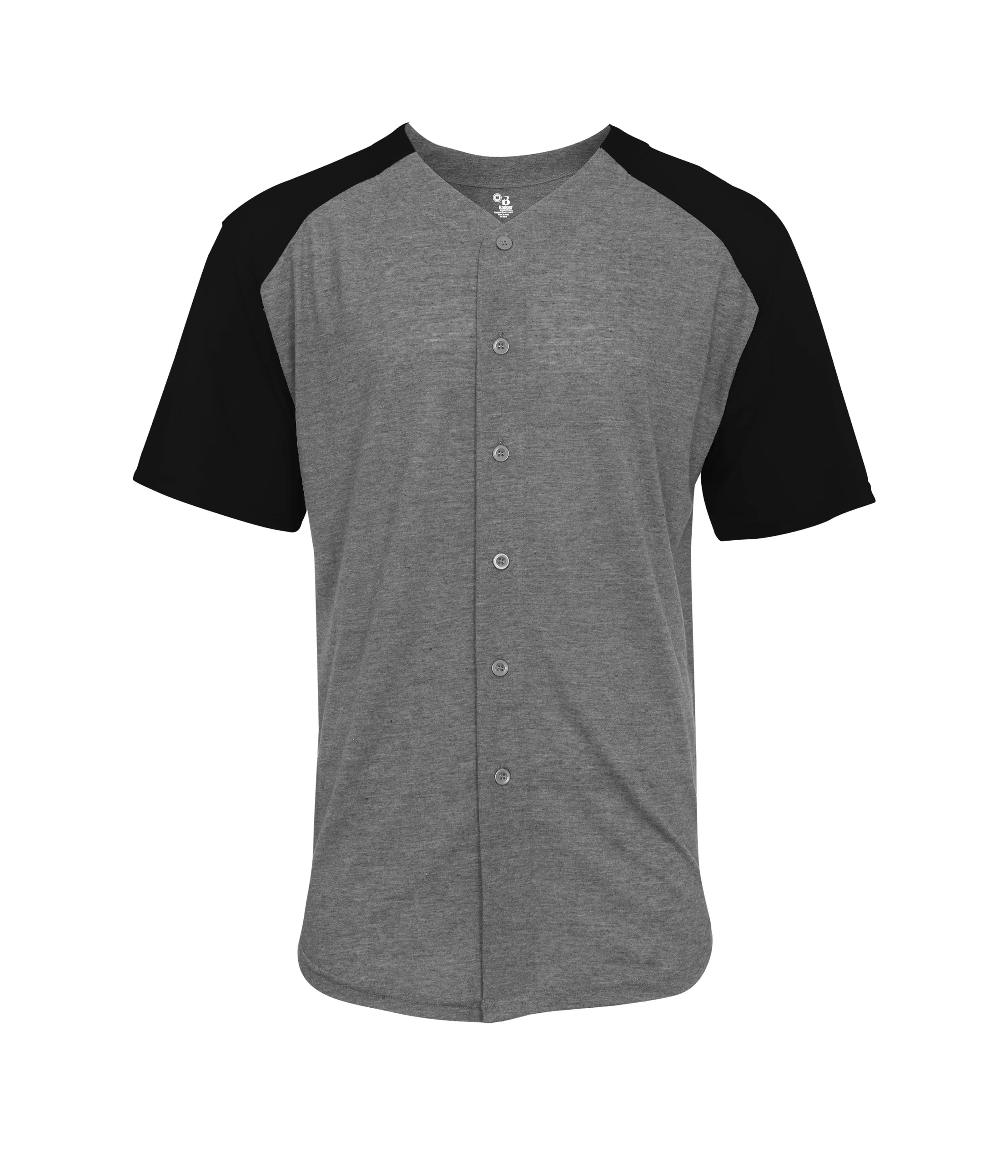 495000 BADGER TRI-BLEND FULL BUTTON TEE
