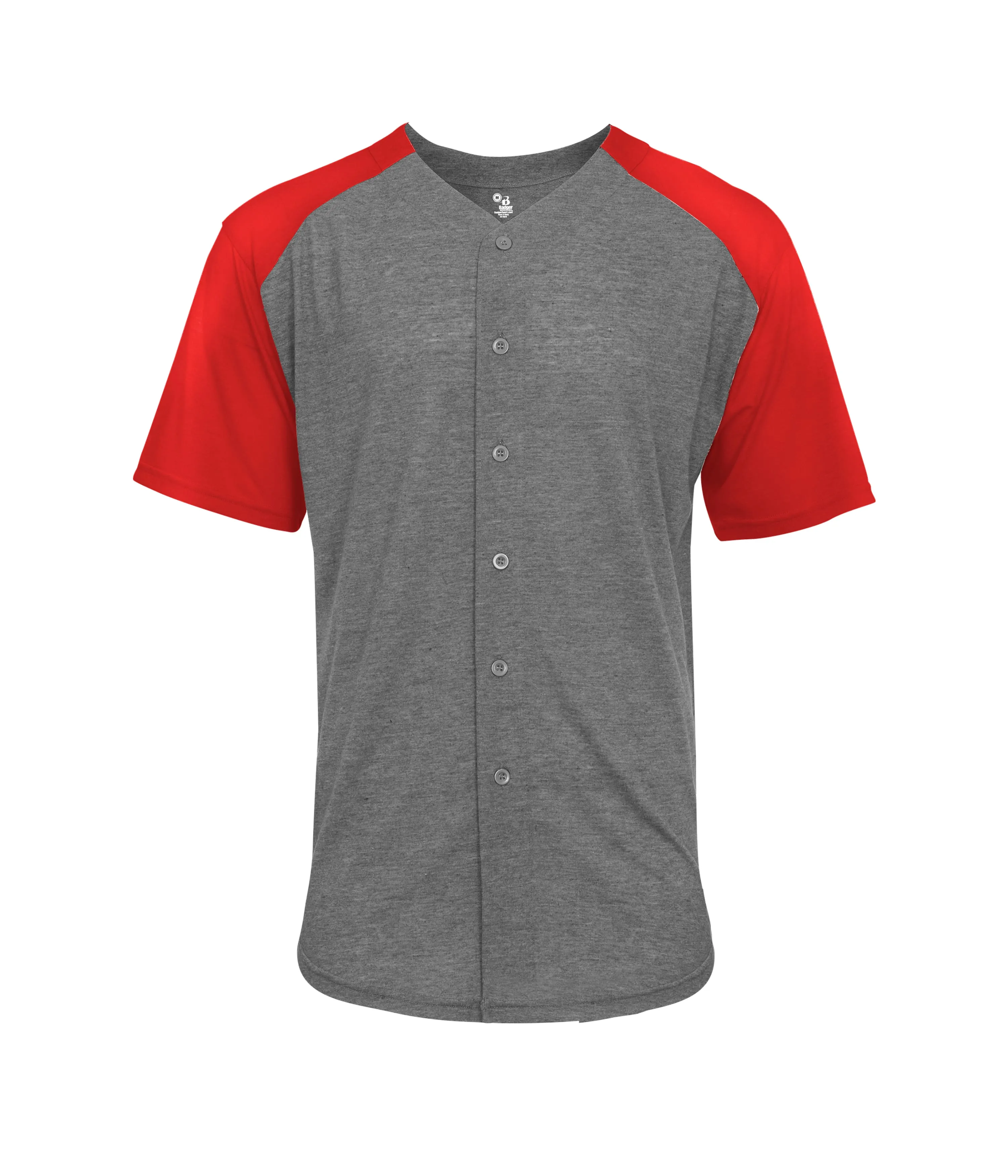 495000 BADGER TRI-BLEND FULL BUTTON TEE