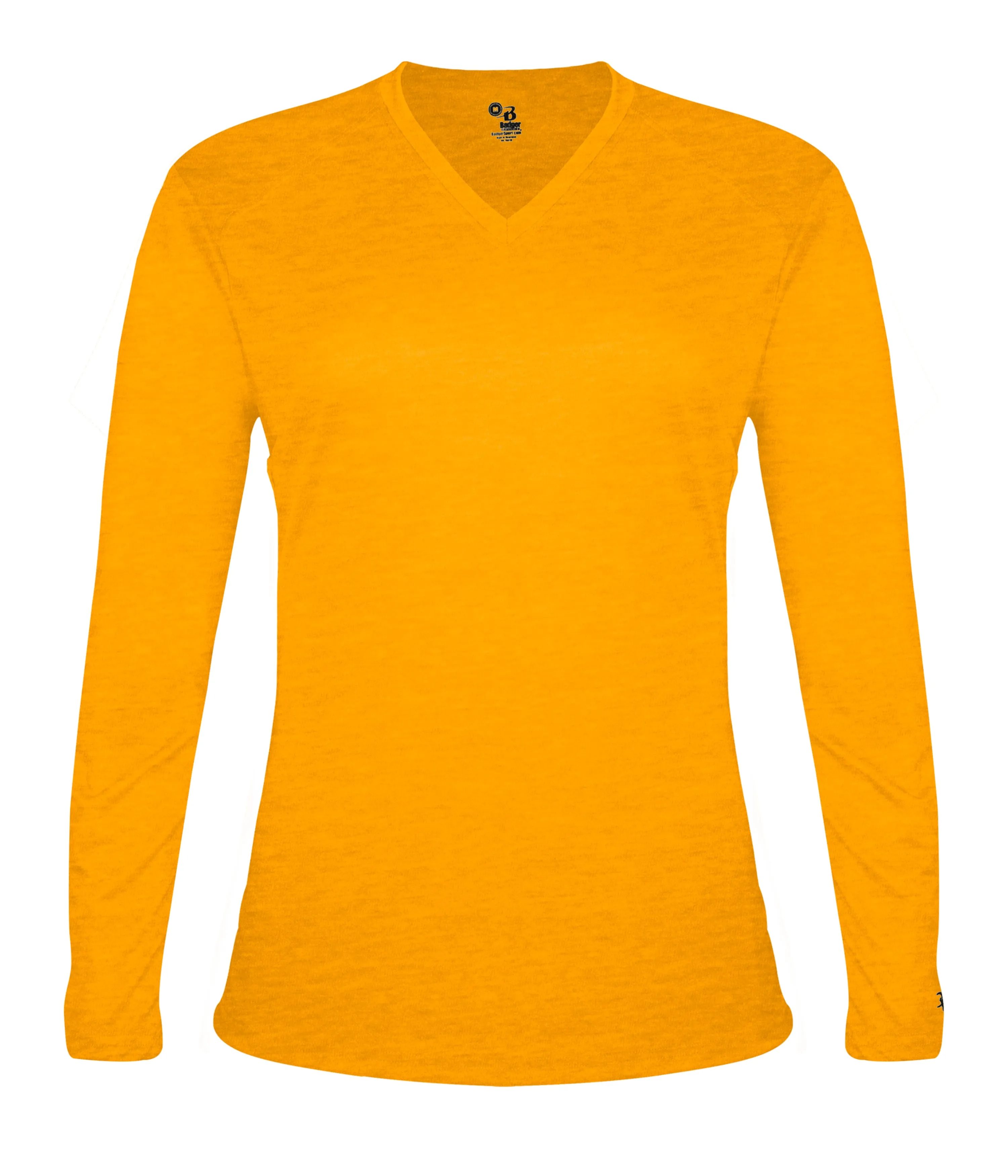 496400 BADGER TRI-BLEND LADIES V-NECK L/S T