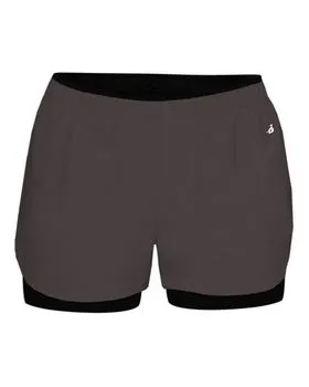 6150 Badger Womens Double Up Shorts 6150 Badger Womens Double Up Shorts