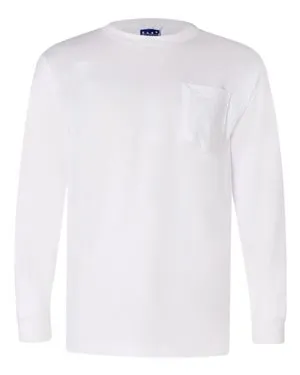 3055 Bayside Union-Made Long Sleeve T-Shirt with a Pocket