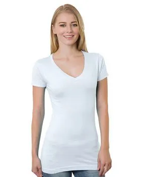 3407 Bayside Womens USA-Made V-Neck Tee