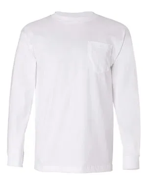 8100 Bayside USA-Made Long Sleeve T-Shirt with a Pocket