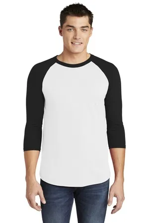 BB453W American Apparel Unisex Poly-Cotton 3/4-Sleeve Raglan T-Shirt