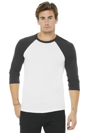 BC3200 Bella + Canvas BELLA+CANVAS Unisex 3/4-Sleeve Baseball Tee.
