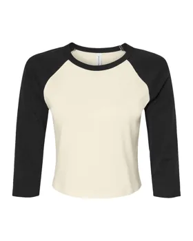 1200 Bella + Canvas Ladies Micro Ribbed 3/4 Raglan Baby Tee