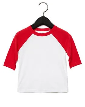 3200T Bella + Canvas Toddler Three-Quarter Sleeve Baseball T-shirt