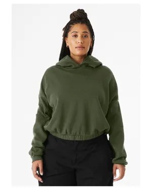 7506C Bella + Canvas Ladies Sponge Fleece Cinched Bottom Hooded Sweatshirt