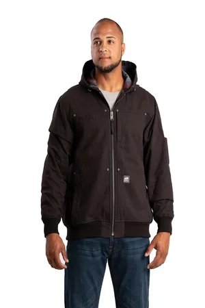 HJ59 Berne Mens Heartland Duck Flannel-Lined Hooded Jacket