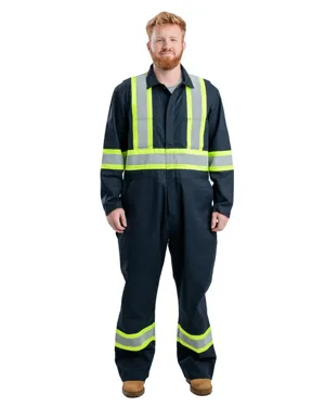 HVC250 Berne Mens Safety Striped Unlined Coverall