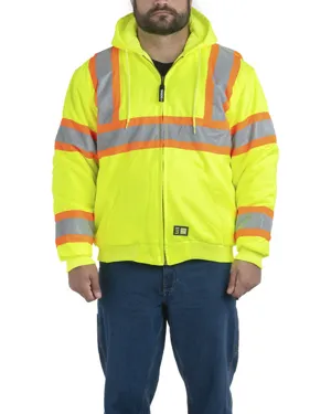 HVJ571 Berne Mens Hi-Vis Class 3 Hooded Active Jacket