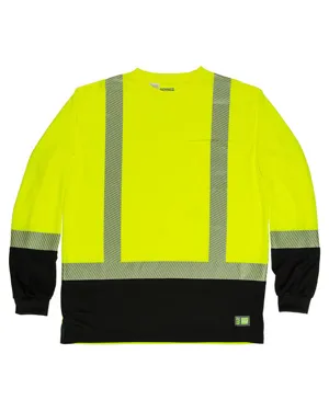 HVK018 Berne Mens Hi-Vis Class 3 Color Blocked Long-Sleeve T-Shirt