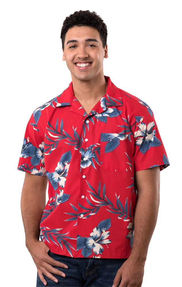 BG3106 Blue Generation Hibiscus Print Camp Shirt BG3106 Blue Generation Hibiscus Print Camp Shirt