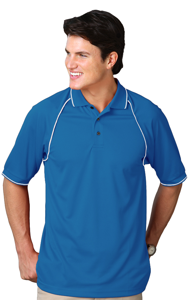BG7220 Blue Generation Mens Wicking Contrast Piping Polo BG7220 Blue Generation Mens Wicking Contrast Piping Polo