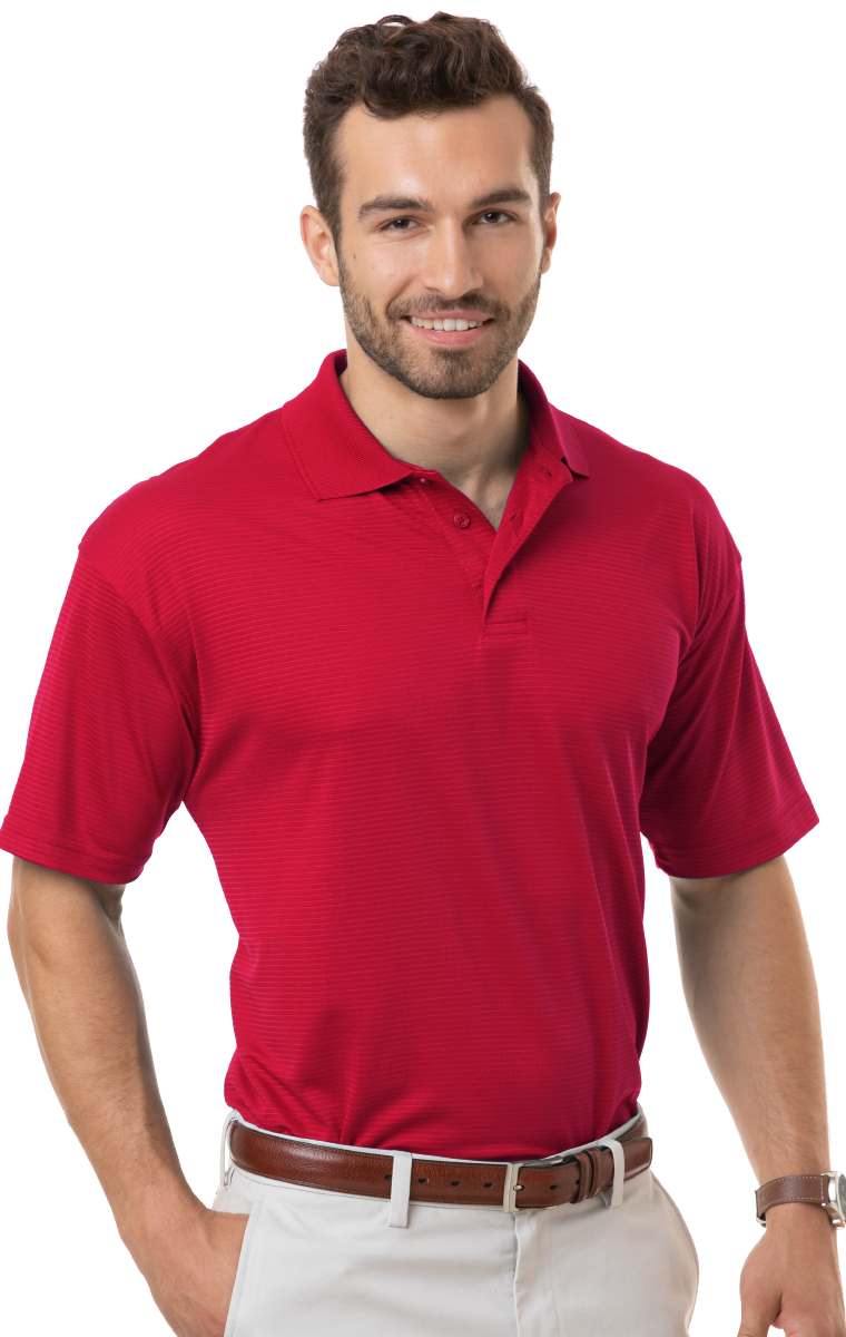 BG7227-Closeout Blue Generation Adult Tonal Stripe Wicking Polo