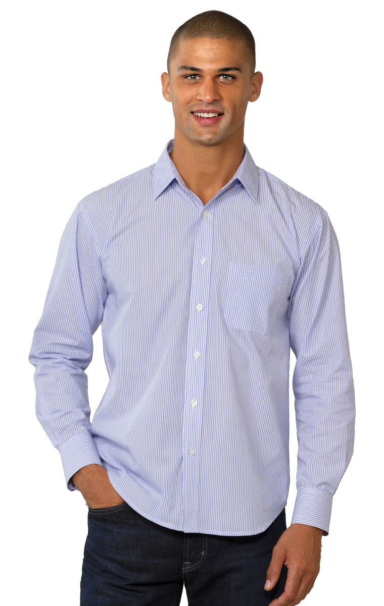 BG7272 Blue Generation Mens L/S Stripe Shirt BG7272 Blue Generation Mens L/S Stripe Shirt