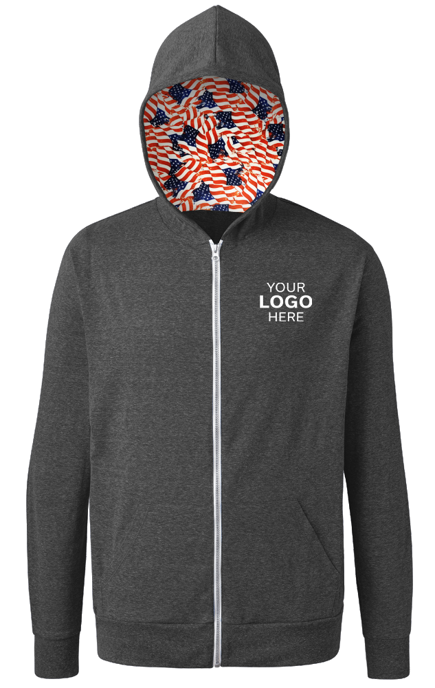 Blue Generation BG7308HA Americana Triblend Contrast Zip Hoodie