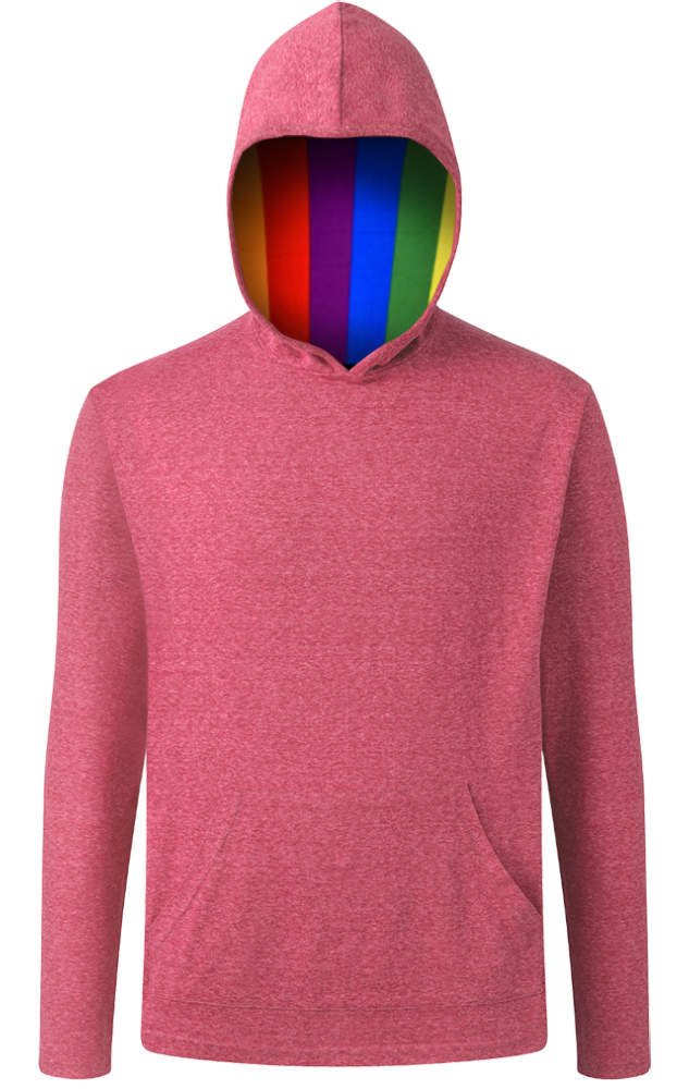 BG7309HP Blue Generation Pride Triblend Contrast Zip Front Hoodie
